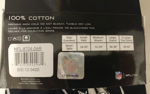 Raiders Boxer Shorts! Authentic NFL Apparel! 100 % Cotton! Size Medium (32"-34") - Picture 3 of 5