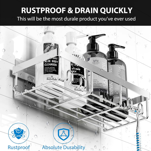 Adhesive Shower Caddy Organizer Shelves Rack - 5 Pack Corner Bathroom Storage Or - 第 3/12 張圖片