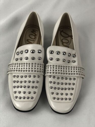 Sam Edelman Damen weiß Chesney Nieten Leder Halbschuhe Größe 8