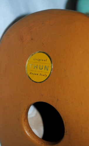 Lene Thun vintage ceramic figurine, Italy, girl on rocking horse, tag SIGNED - Picture 3 of 5