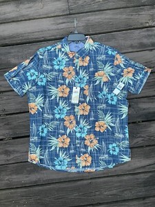 MEN IZOD Saltwater Relaxed Dockside SS Hawaiian Shirts SIZE X-Large s