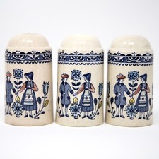 JOHNSON BROS Stoke-On-Trent Old Granite Hearts & Flowers 2 Salt 1 Pepper Shakers