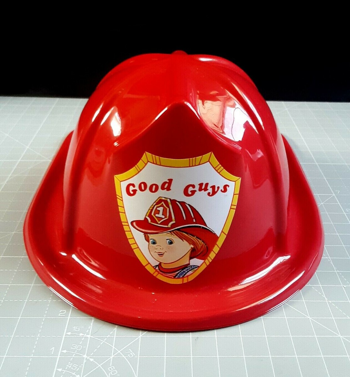 新品未使用 Chucky Good Guy Helmet チャッキー ヘルメット Child's Play 1:1 Chucky Doll Prop Good Guys Toy Firefighter