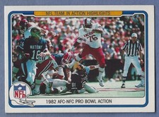 1982 Fleer Football Card #73 AFC/NFC Pro Bowl Action - Joe Montana