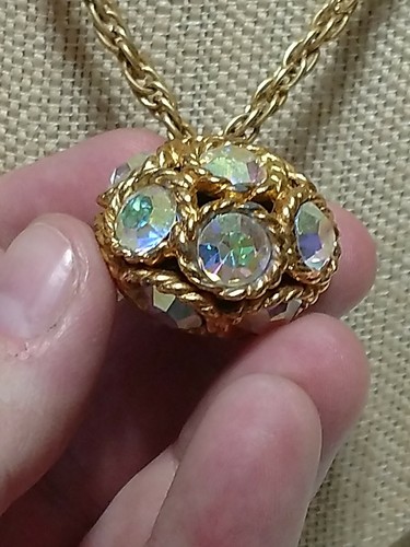 Sarah Coventry DANCING MAGIC 60s AB Disco Ball Hostess Rhinestone  Necklace 24" - Picture 9 of 12