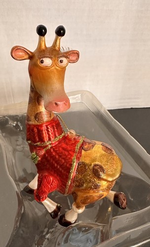 Glas Weihnachtsschmuck Giraffe mit rotem Pullover - Bild 3 von 11