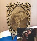 personalised wood photo picture portrait frame laser cut engraved pet family