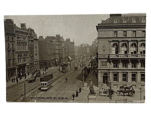 Westmoreland Street Dublin Ireland Looking To O'connell Bridge Postcard Unused - Picture 1 of 6