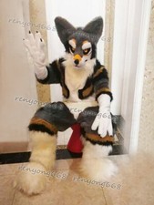 Husky Dog Fox Mascot Costume Long Fur Furry Costume Wolf Cosplay Fursuit