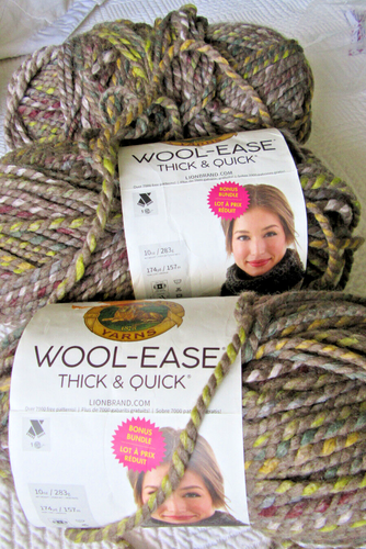 3 skeins Lion Brand Wool-Ease YarnThick & Quick Bonus Bundle. 10 Oz Yards New