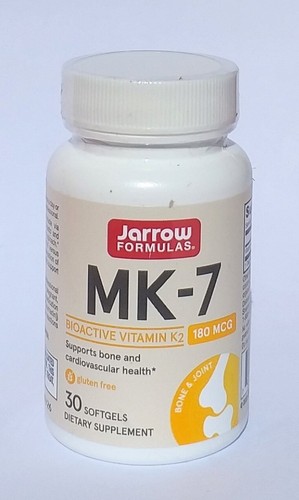 Jarrow Formulas MK-7, Most Active Form of Vitamin K2, 180 mcg, 30 Softgels - Picture 1 of 2