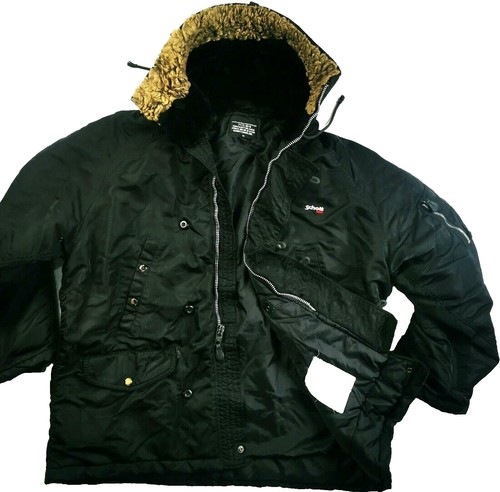 New Men`s Schott NYC Nylon Fishtail N-3B Insulated Jacket