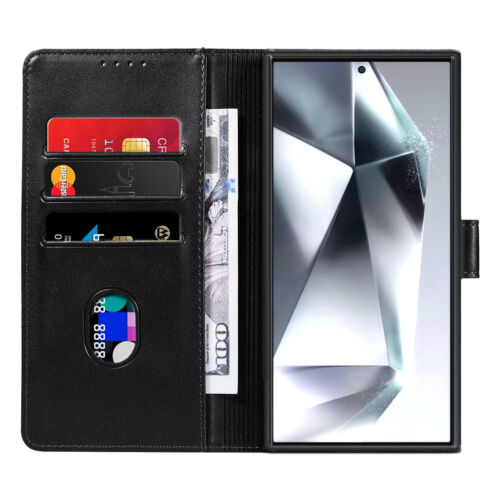 Leather Flip Wallet Holder Phone Cover Case For Samsung Galaxy S24 Ultra S24 S24 - Picture 28 of 46