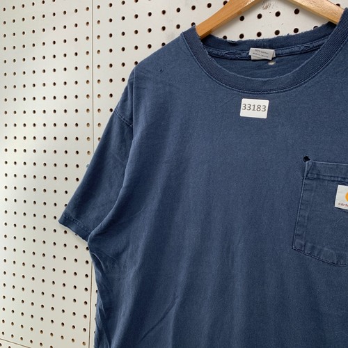 Vintage Carhartt Pocket Shirt Mens Large Faded Blue Distressed Workwear 24x29 - Bild 4 von 16