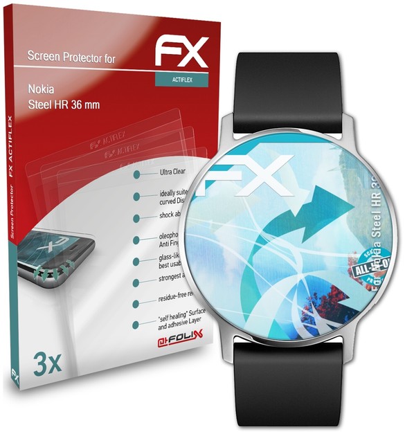 atFoliX 3x film for Nokia Steel HR 36 mm protective film clear & flexible- atFoliX 3x film for Nokia Steel HR 36 mm protective film clear & flexible-