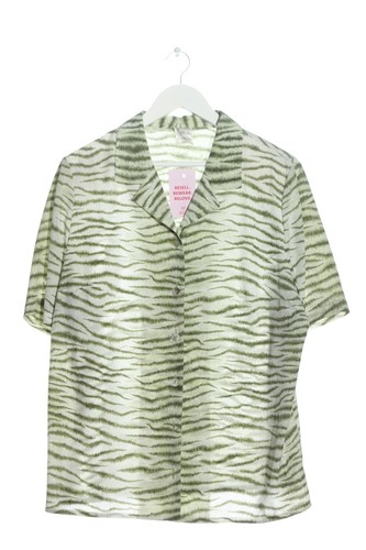 Chemise Manches Courtes Femme Taille EU 40 Kaki/Blanc Cassé - Occasion Bon État
