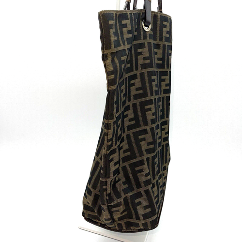 Auténtico bolso de mano de lona FENDI Tobacco Zucca - Imagen 5 de 24