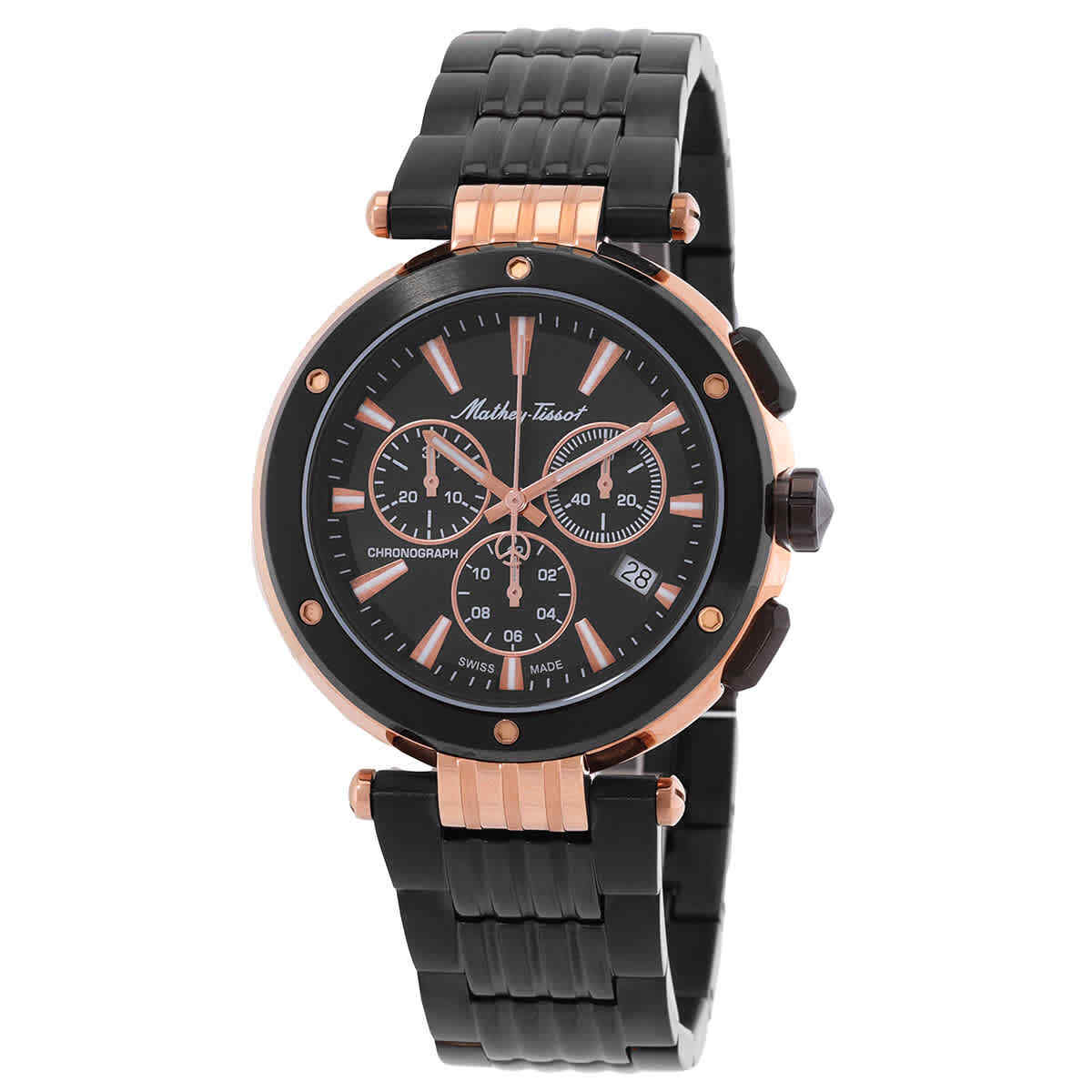 Мужские часы Mathey-Tissot Neptune Chrono с хронографом и черным циферблатом H912CHNR