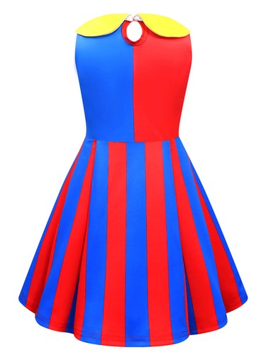 Girls Dress Color Contrast Clown Costume Role Play Uniform Soft Halloween Kids - Bild 25 von 31