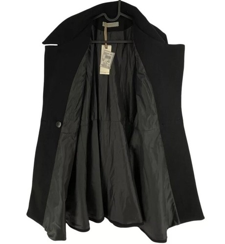 RINASCIMENTO Women Black Flared Pea Coat Jacket Size L - Picture 3 of 12