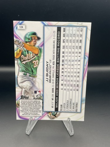 2023 Topps Cosmic Cromo JJ Bleday Núcleo Refractor Novato RC #124 Atletismo - Imagen 2 de 2