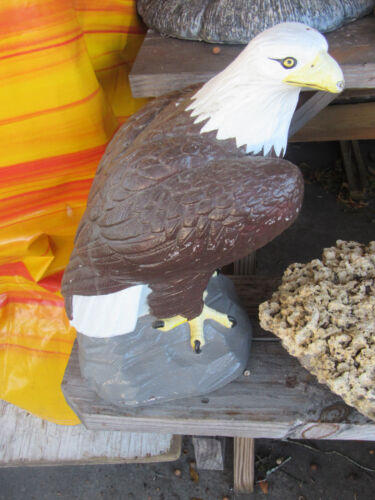 Vtg Concrete Garden American Bald Eagle Statue, Sculpture, Garden, Lanai, Patio - Picture 2 of 10