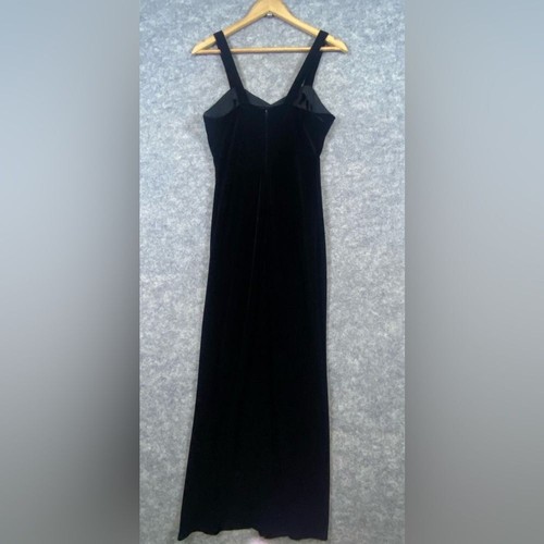 Onyx Nite Velvet Maxi Dress Sz 8 Black Sheath Sleeveless Formal Event Occasion - Picture 5 of 9