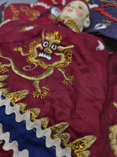 Antique Chinese Theater Opera 3 Hand Puppets Oriental Ceramic Marionettes Handma - Picture 3 of 24