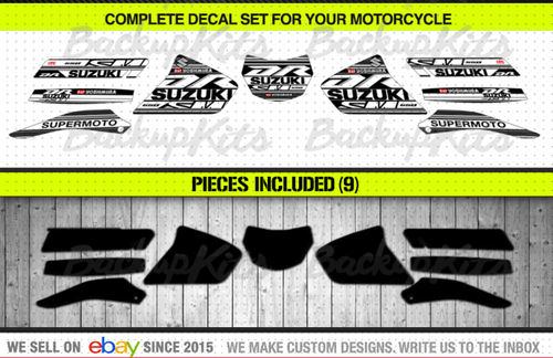 SUZUKI DR650 GRAPHIC KIT STICKER DECAS SUPER MOTARD DESIGNS - Bild 4 von 7