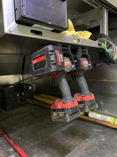 Milwaukee M18 herramienta y soporte de batería soporte de montaje almacenamiento 18v taladro impacto ROJO - Imagen 9 de 10
