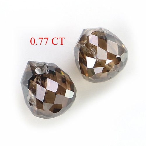 Diamante con forma de briolette suelto natural de 0,77 quilates 3,65 mm color marrón diamante LQ9491 - Imagen 2 de 8