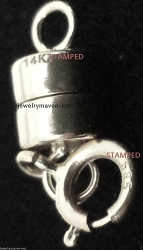 ANILLO RESORTE 6MM 4.5mm 14k MAGNÉTICO DOBLE CIERRE 3/4" Extensor Oro Blanco SÓLIDO - Imagen 4 de 6