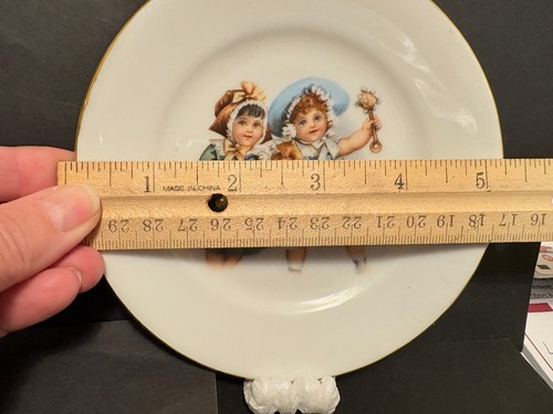VICTORIAN CHILD'S PLAY TOY DISHES, PORCELAIN,SAILOR BOY/GIRL, 2 CUPS, 2 PLATES - Picture 12 of 20