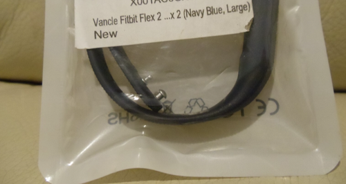 Set of 2 Vancle for Fitbit Flex Navy Blue Size Large - Picture 2 of 3