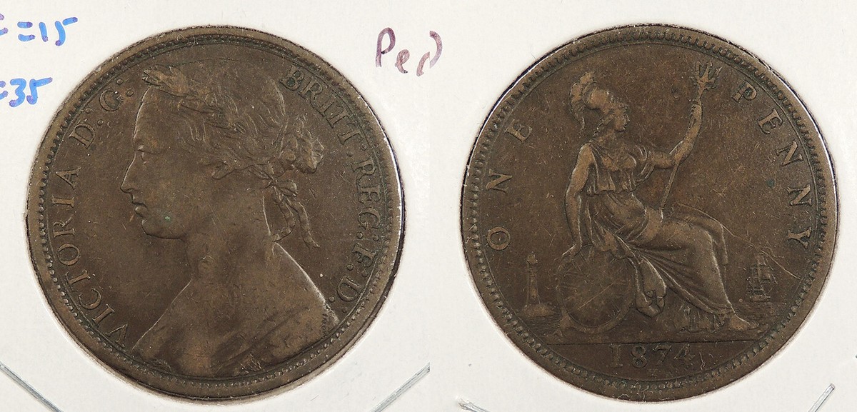 GREAT BRITAIN 1874-H Penny Victoria #WC96361 | eBay