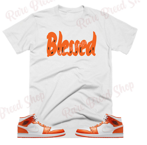 Blessed Shirt to Match Air Jordan Retro 1 Electro Orange Sneaker Tee, Retro 1 El