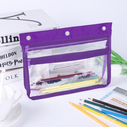 Pencil Pouch for 3 Ring Binder with 1.5 inch Expandable Large Capacity, Double P - Picture 5 of 6