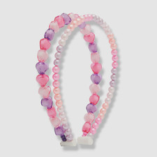  22 Bari Lynn Kids Girls Pink Purple Beaded Heart Hair Band Headband