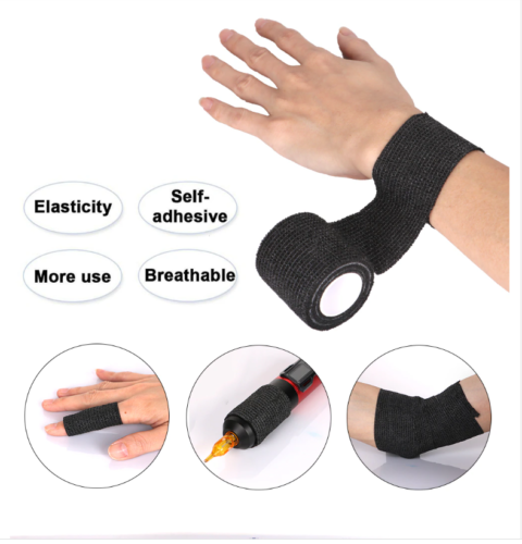 6-24 Rollen schwarz medizinisch selbstklebend Bandagenfolie 2 Zoll x 5 Meter, Tierarztband USA - Bild 2 von 23