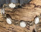 vintage white scarab bracelet 7 x 3/4 spring ring Egyptian bug