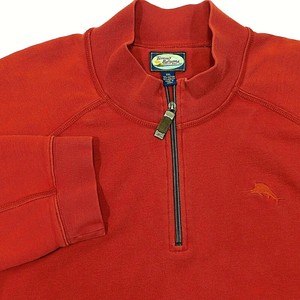 TOMMY-BAHAMA-1-4-Zip-Sweater-Red-Pullover-Vented-Pits-Cotton-Blend-Men-039-s-XXL-2XL