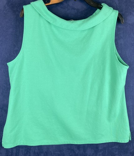 Talbots Sabrina Shell Green Top XL Sleeveless - Picture 2 of 8