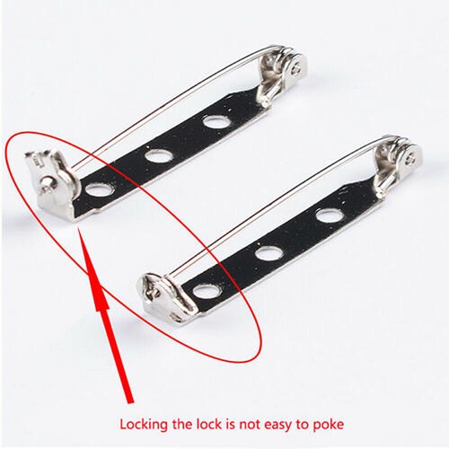 20pcs Plated Iron Brooch Base Back Badge Holder Safe Lock Brooch Pin DIY Jewelry - Picture 7 of 11