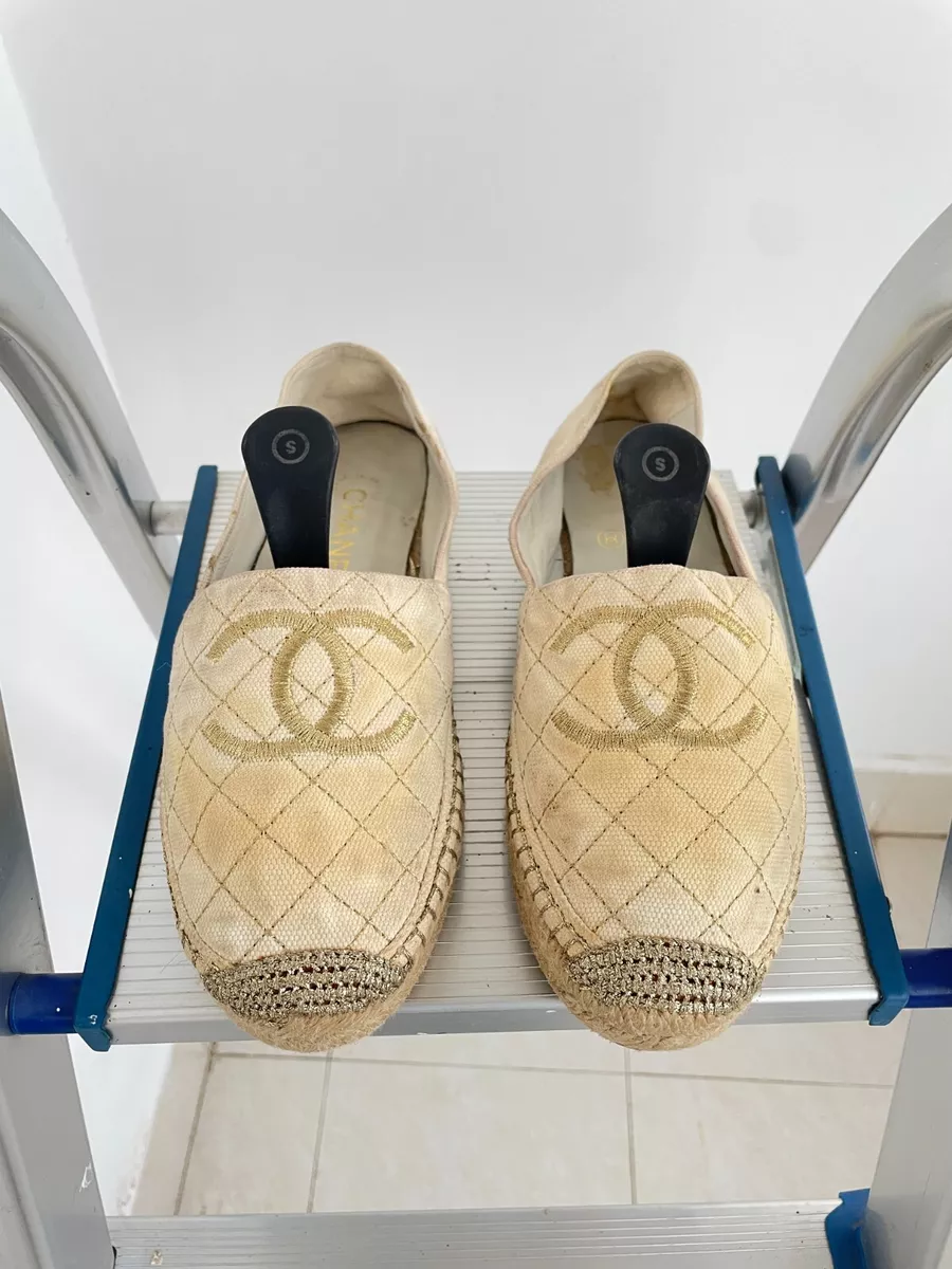 Chanel espadrilles gold sale