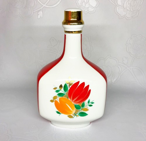 Soviet vintage Porcelain Decanter Tulips USSR Lomonosov Pottery LFZ - Picture 5 of 10