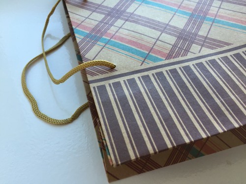2 Brown Gift Carrier Bags Strong Paper Bags Handles Floral Stripe Party Handmade - Picture 115 of 118
