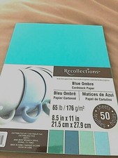 Recollections " BLUE OMBRE " Cardstock Paper 8.5" x 11" 50 sheets