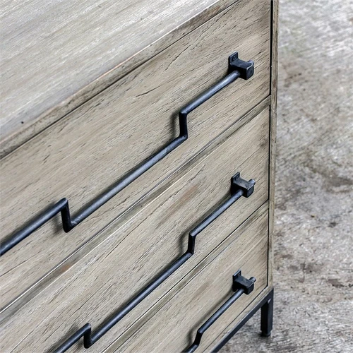 Uttermost Jory 3 Drawer Accent Chest in Aged Ivory and Black - Picture 6 of 7