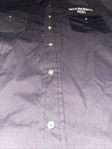 Jack Daniels Western Shirt Large Black Old No 7 Pearl Snap Tennessee Whiskey - Picture 4 of 10