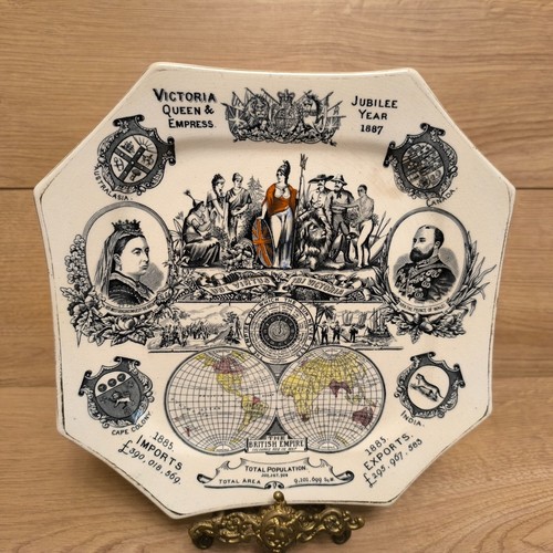 Antigua placa octogonal Jubileo Reina Victoria 1887 Reg Nº 63164 - Imagen 10 de 18